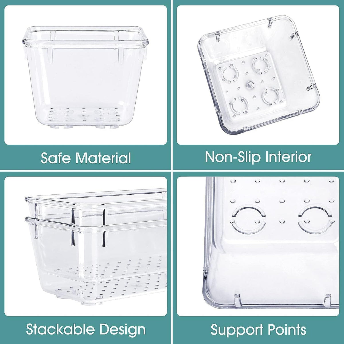 25 PCS Clear Plastic Drawer Organizer, Makeup Organizers and Storage Bins