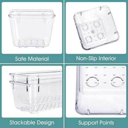 25 PCS Clear Plastic Drawer Organizer, Makeup Organizers and Storage Bins