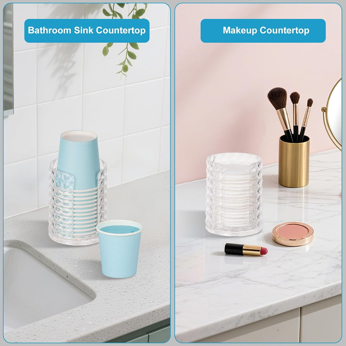 Bathroom Cup Dispenser, Mouthwash Cup Holder for 3oz Small Cups