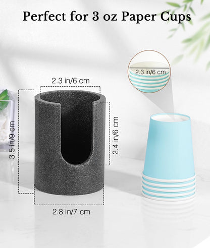 Luxspire Cup Dispenser, Gray Resin Holder for 3oz Dixie Cups