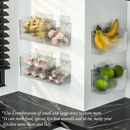 Lae Nuvole Adhesive Cabinet Door Organizer, 2 Pack Wall Shower Caddy, Clear