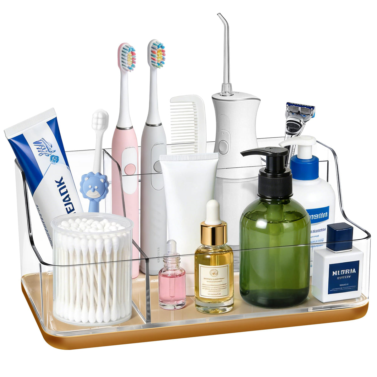 White Cosmetic Storage Box Dressing Table & Bathroom Counter Storage Lipstick & Brush Beauty Organizer Dressing Table Skincare Organizer Suitable for Bathroom, Living Room, and Kitchen Storage