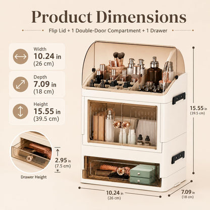 Makeup Organizer for Countertop, Skincare Storage, Bathroom Vanity