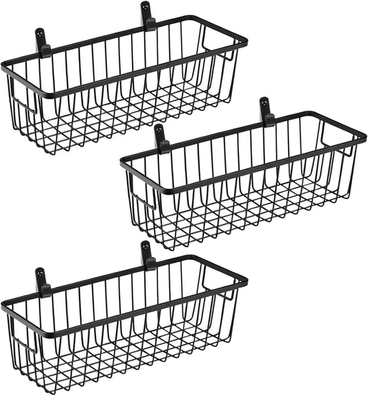 SheeChung Hanging Wall Wire Baskets, Portable Metal Wall Mount Basket