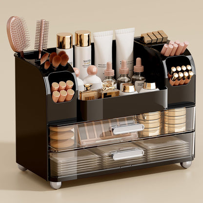 UFORU Makeup Organizer Countertop with 2 Large Drawers for Vanity Bathroom