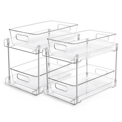 Vtopmart 4 Pack Pull Out Bathroom Under Sink Organizer (S-Standard)