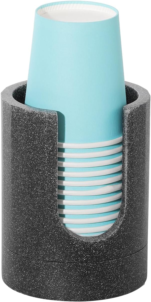 Luxspire Cup Dispenser, Gray Resin Holder for 3oz Dixie Cups