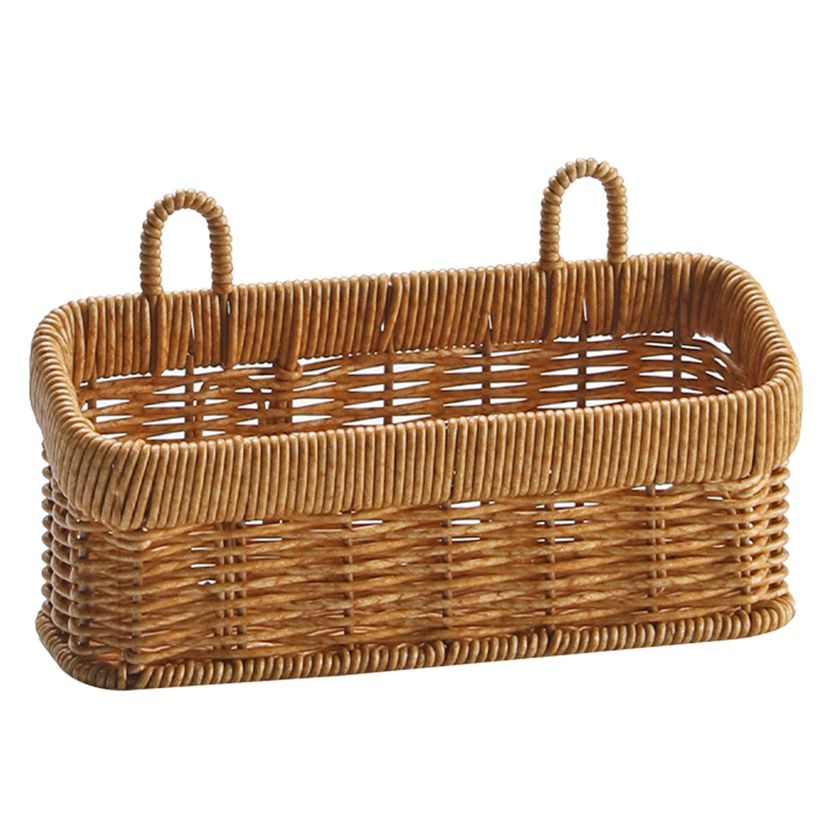 Wall Mounted Woven Rattan Storage Basket,Kitchen Food Container & Wall Hanging,Kitchen Vegetables And Spices Storing Basket,Space Saving Accessory For Garden & Living Room