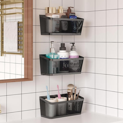 3 Pack Hanging Wall Storage Baskets, Heavy Duty Metal Wire Baskets