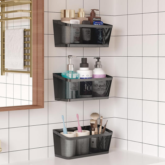 3 Pack Hanging Wall Storage Baskets, Heavy Duty Metal Wire Baskets