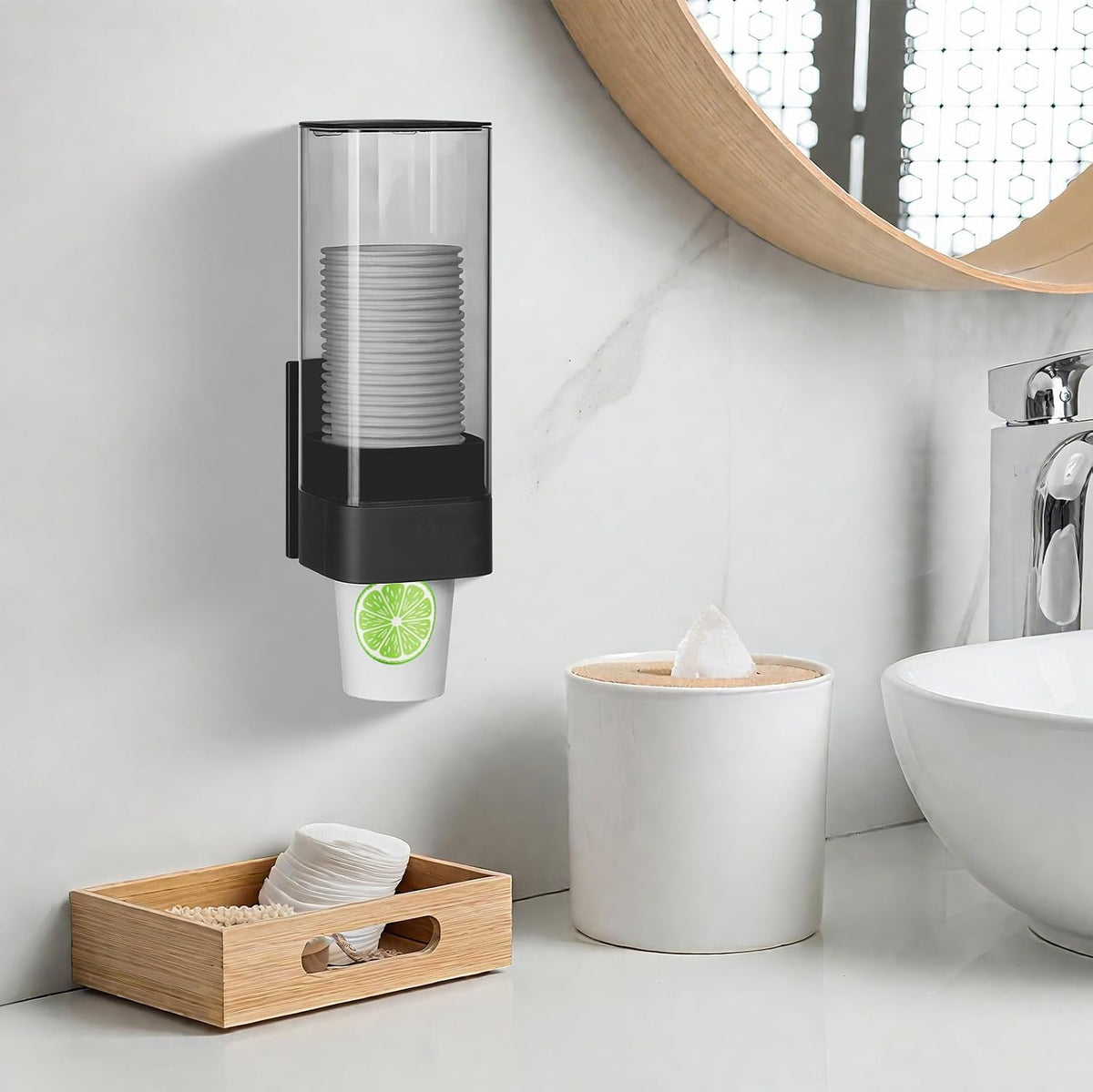 Cup Dispenser, Pull Type Wall Mount Cup Holder for Water Cooler