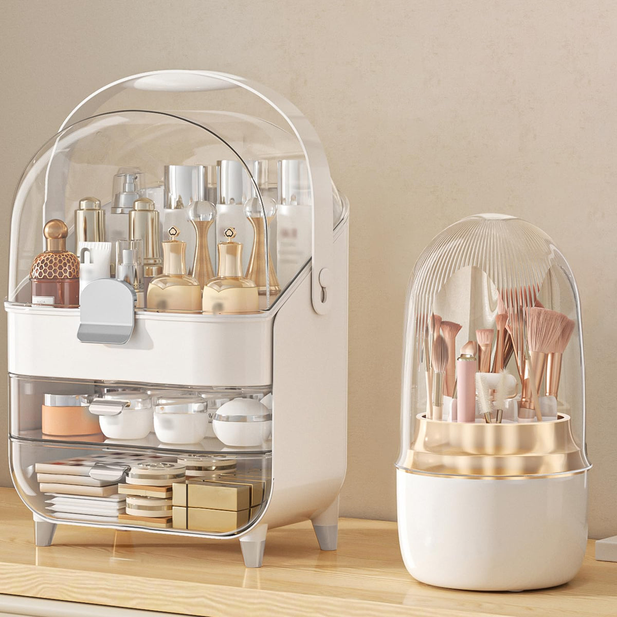 Anylady Makeup Organizer Countertop, Skincare Holder Bathroom Counter Organizer, Storage Box Cosmetic Display Cases, Teen Girl Gifts Make up Organizers for Vanity, Dresser