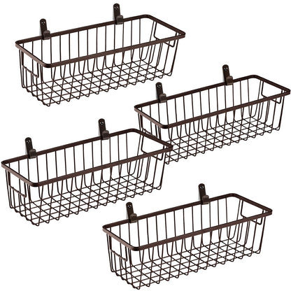 SheeChung Hanging Wall Wire Baskets, Portable Metal Wall Mount Basket