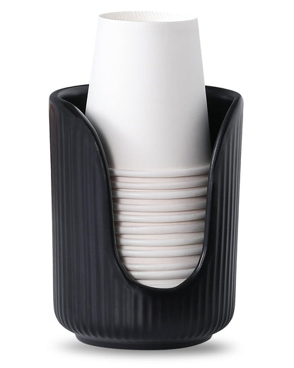ABRUTY Bathroom Cup Dispenser, 3oz-4oz Ceramic Paper Cup Holder, Small Countertop Mouthwash Dixie Cups Accessories, for Vanity Countertops, Bathroom, Kitchen, and Dining Room