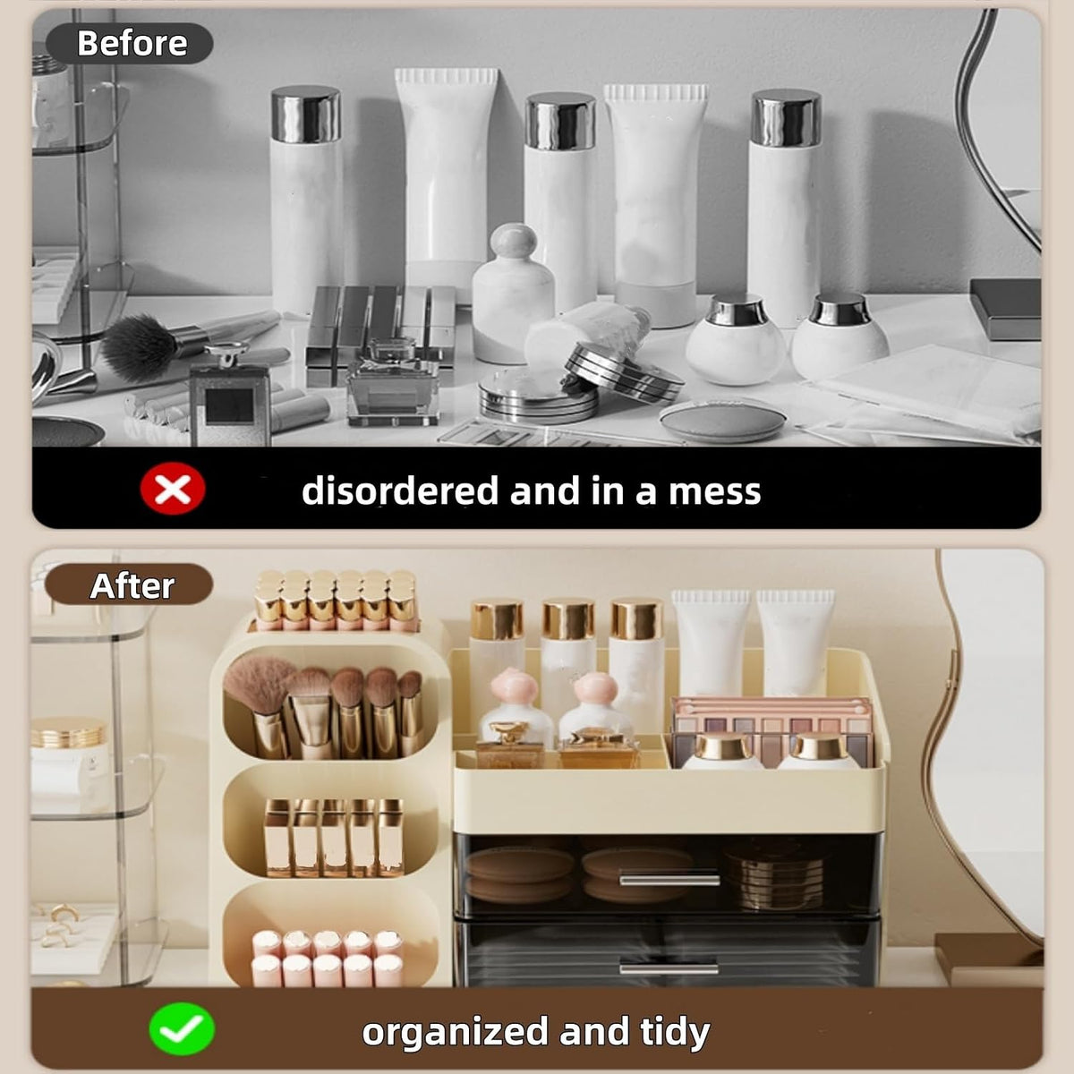 Covzoe Large Capacity Makeup Organizer Countertop