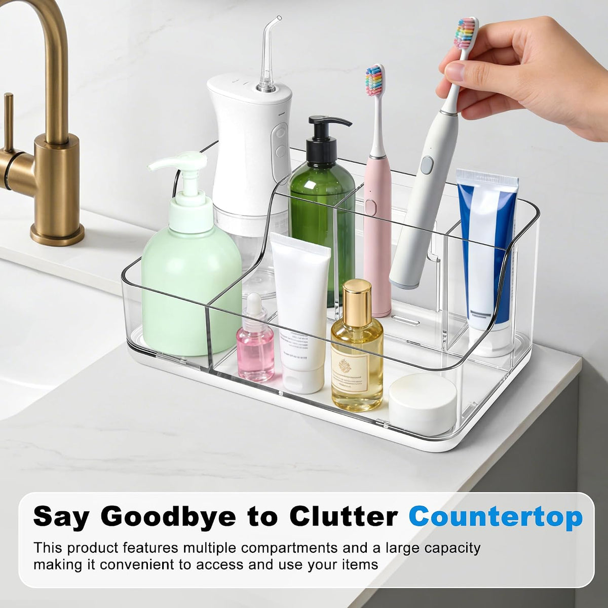 White Cosmetic Storage Box Dressing Table & Bathroom Counter Storage Lipstick & Brush Beauty Organizer Dressing Table Skincare Organizer Suitable for Bathroom, Living Room, and Kitchen Storage