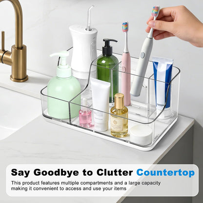 White Cosmetic Storage Box Dressing Table & Bathroom Counter Storage Lipstick & Brush Beauty Organizer Dressing Table Skincare Organizer Suitable for Bathroom, Living Room, and Kitchen Storage