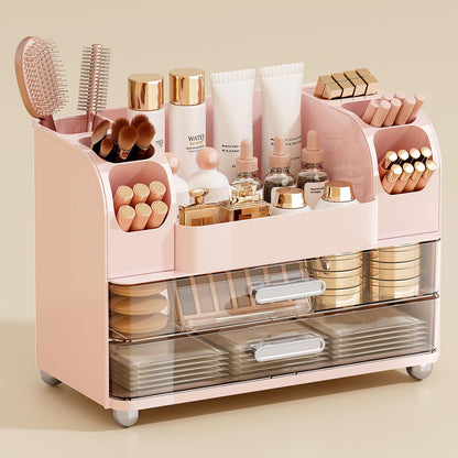 UFORU Makeup Organizer Countertop with 2 Large Drawers for Vanity Bathroom