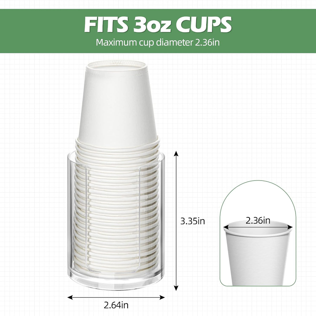 2 Pack Mouthwash Cups Holder,Bathroom Cup Dispenser,Small Disposable Paper Cup Tray for Bathroom Sink Counter