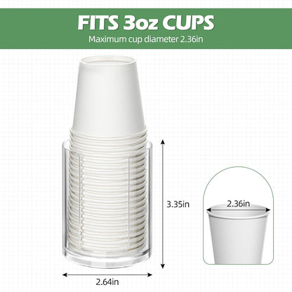 2 Pack Mouthwash Cups Holder,Bathroom Cup Dispenser,Small Disposable Paper Cup Tray for Bathroom Sink Counter