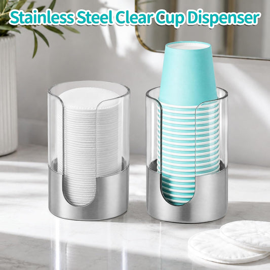Gaussra 2 Pack Bathroom Cup Dispenser Cup Holder Brushed Stainless Steel