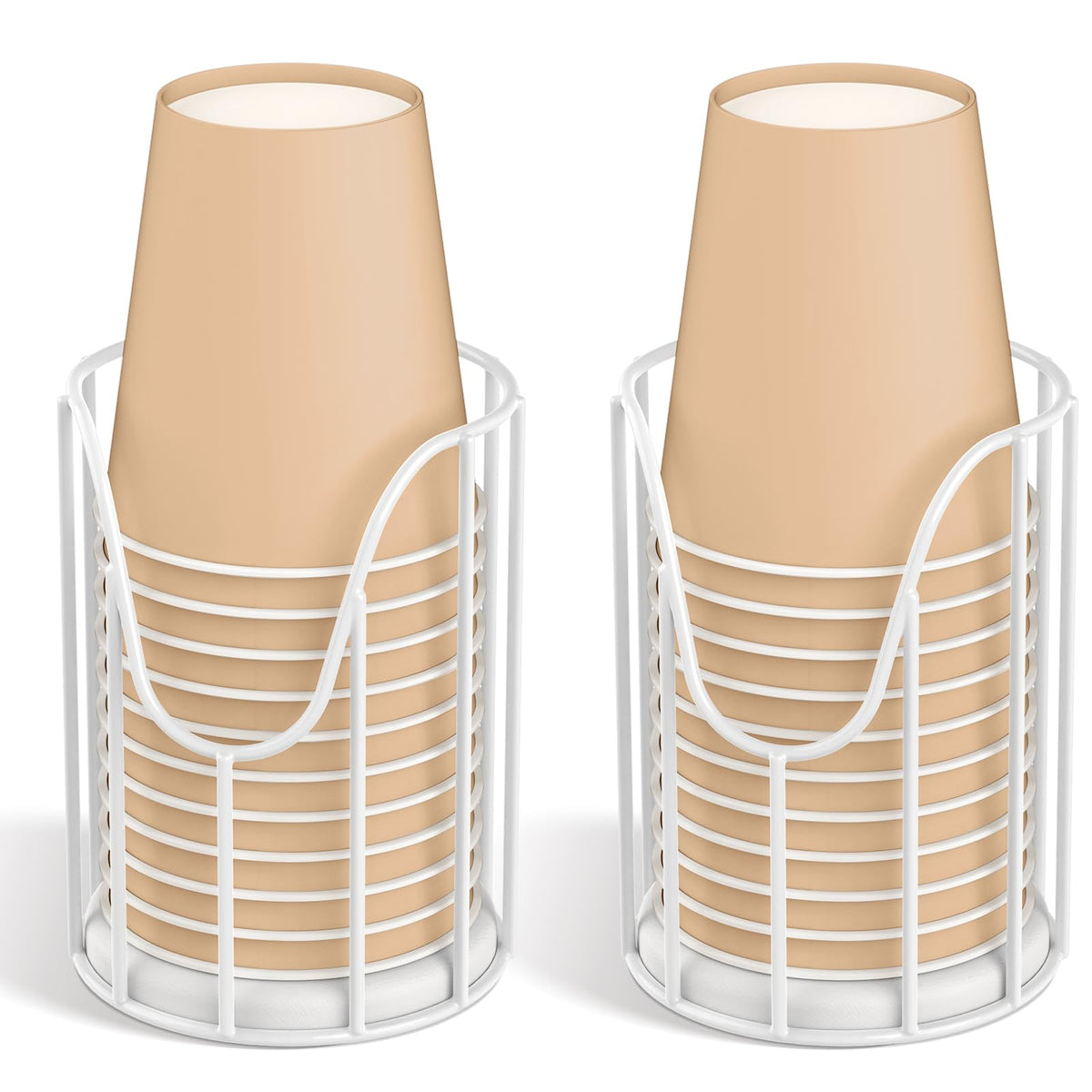 Luxspire Cup Dispenser 2 Pack, Stainless Steel for 3-5oz Dixie Cups, Black