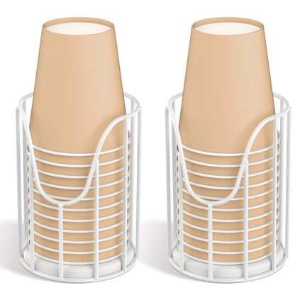 Luxspire Cup Dispenser 2 Pack, Stainless Steel for 3-5oz Dixie Cups, Black