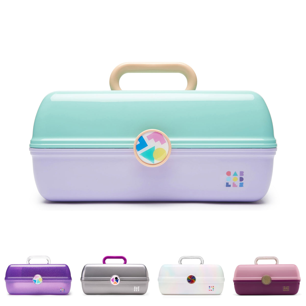 Caboodles On-The-Go Girl Makeup Box, Hot Pink Sparkle, Hard Plastic Makeup Organizer Box, Built-In Mirror, Secure Latch for Safe Travel, Spacious Storage for Large Items