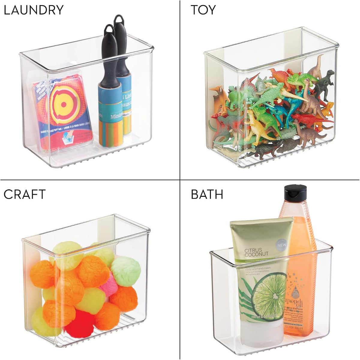 iDesign Adhesive Organizer Bin - Clear