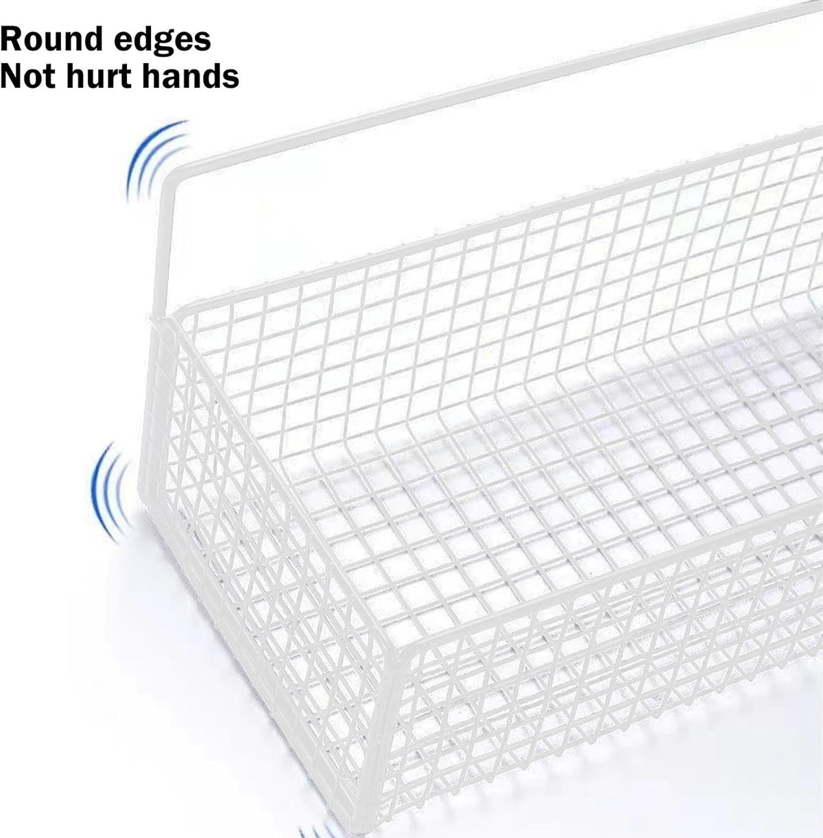 Metal Basket for Storage Sundries, Wall Basket with 2 Traceless Sticker, Kitchen Seasoning Storage Basket with Mesh Structure, Shower Toiletries Wall Mounted Basket for Bathroom, Storage Organizer