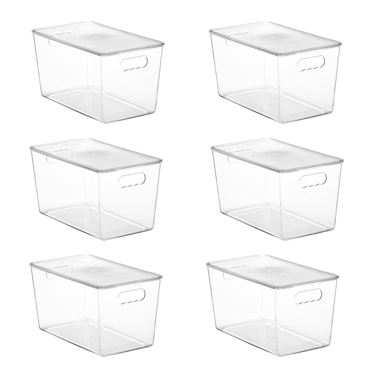 Vtopmart 6 Pack Clear Stackable Storage Bins with Lids and Handles, Large