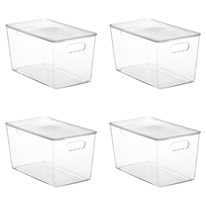 Vtopmart 6 Pack Clear Stackable Storage Bins with Lids and Handles, Large