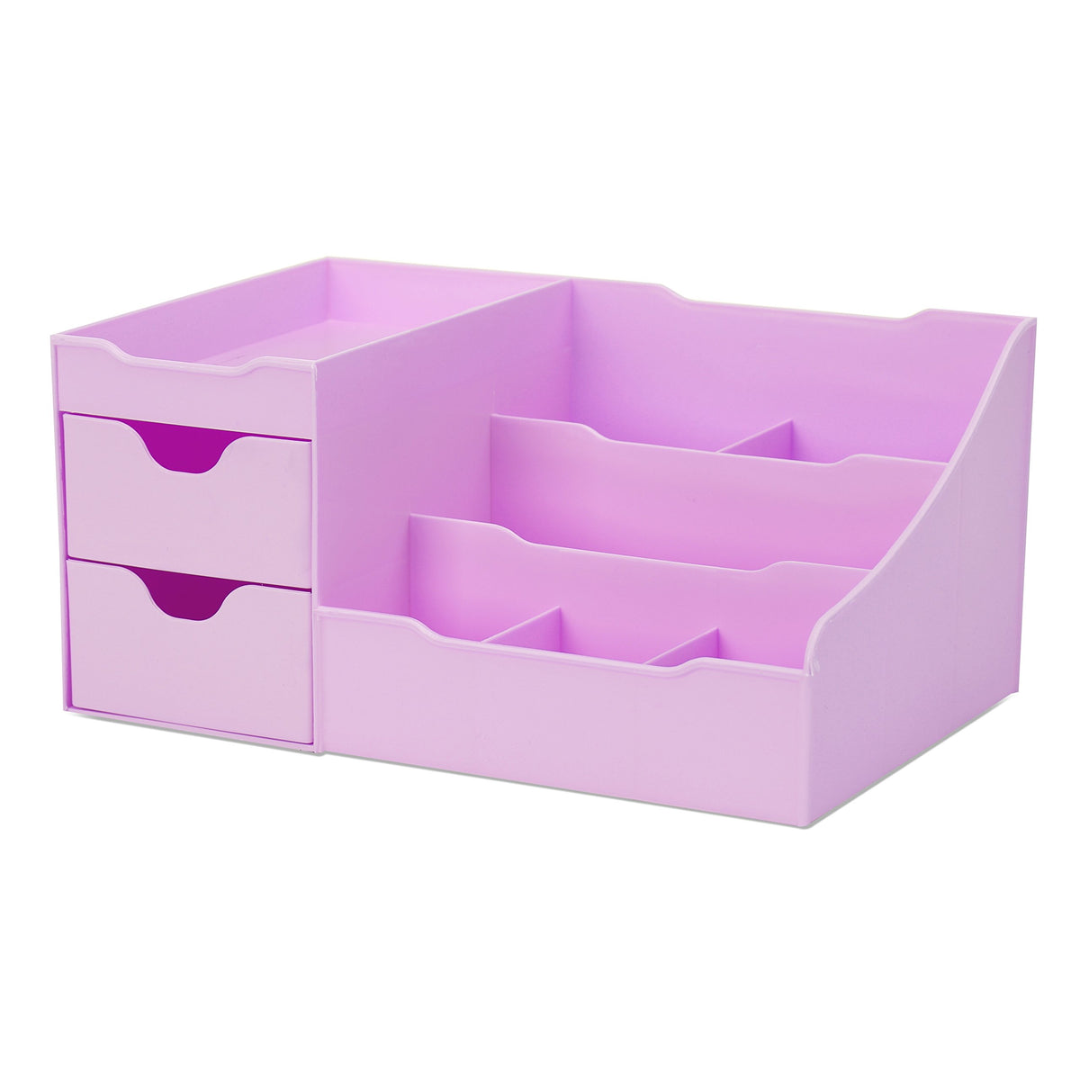Uncluttered Designs Makeup Organizer for Women, White Dresser Top Organizer