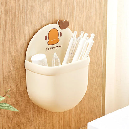 Small Wall Basket: Bathroom Organization with Adhesive Pad, No Drill Floating Storage Box for Bathroom and Bedside