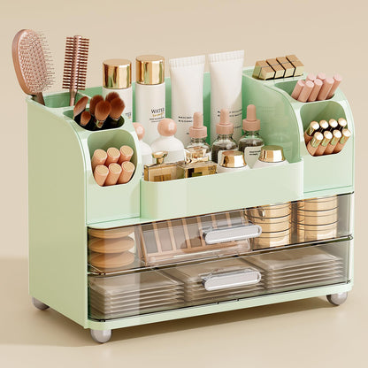 UFORU Makeup Organizer Countertop with 2 Large Drawers for Vanity Bathroom