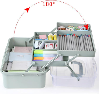 BTSKY 3-Layer Plastic Dividing Storage Box Craft Organizer and Storage