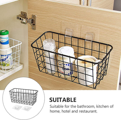Wall Mounted Storage Basket Rack Iron Bathroom Shelf