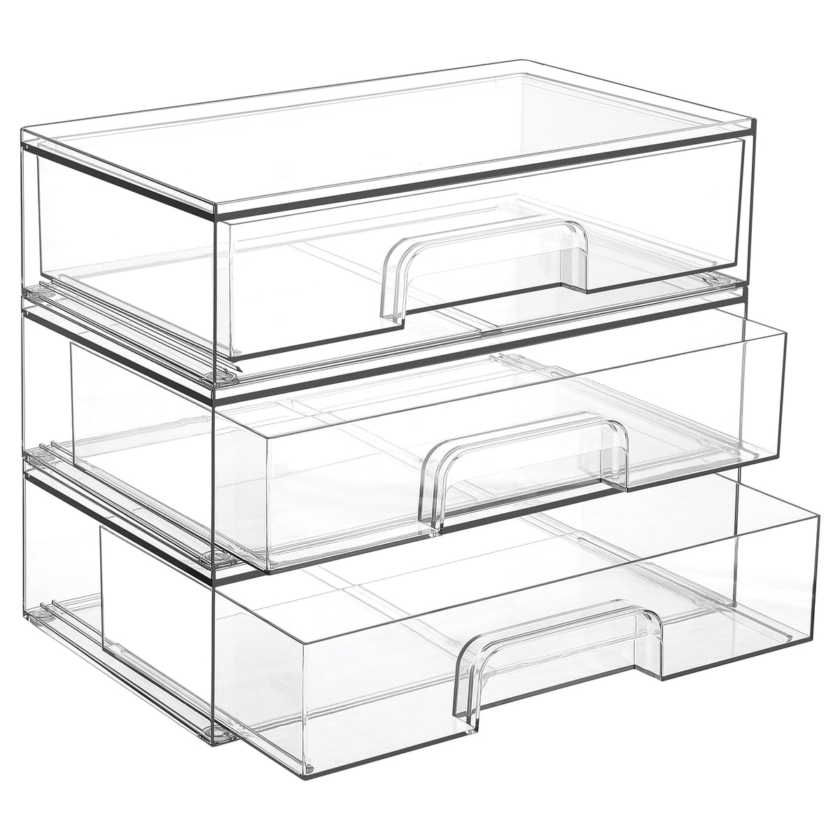 Vtopmart 6 Pack Small Clear Stackable Storage Drawers for Desk, Countertop