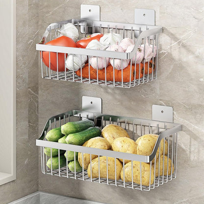 SUS304 Stainless Steel Hanging Storage Baskets Organizer Wall Mount, Metal Wire Storage Bin Rack for Kitchen Bathroom Shower Spice Shelf,L 9.84 Inch