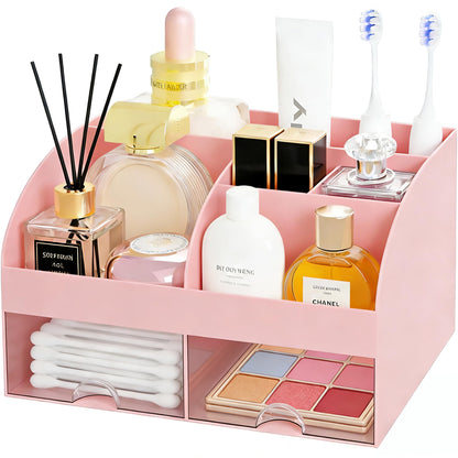 Makeup Organizer with 2 Drawers, Countertop Cosmetic Storage for Vanity