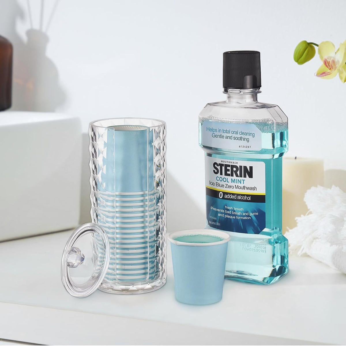 Bathroom Cup Dispenser, Mouthwash Cup Holder for 3oz Disposable Paper Cups