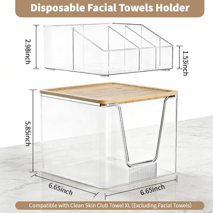SPOSPO 2 in 1 Disposable Facial Towel Holder and Cosmetic Organizer