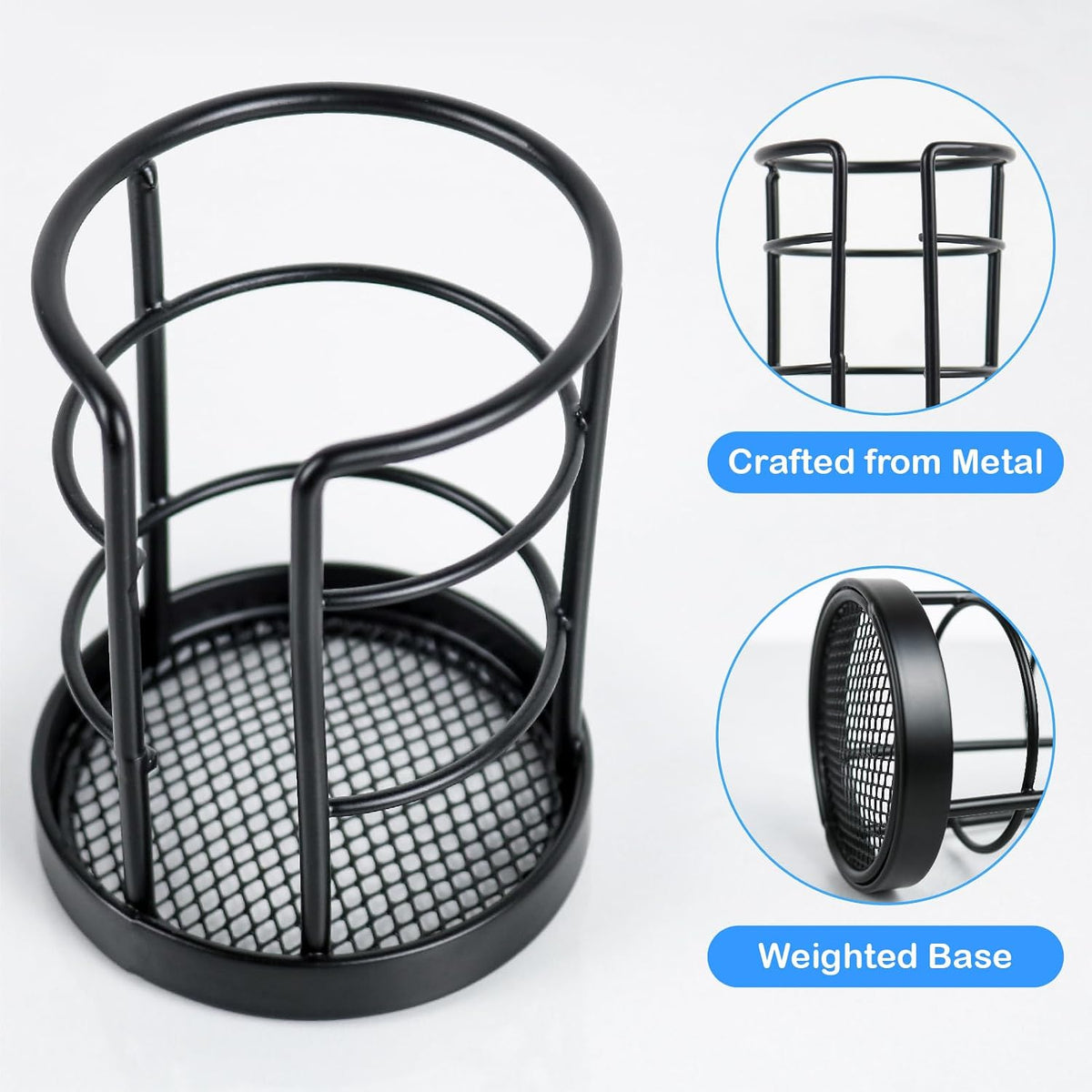 HillSpring Metal Bathroom Cup Dispenser, Sturdy Storage Holder for 3/4 oz Small Disposable Paper Cups, Black Paper Cup Dispenser for Mouthwash 2 Pack