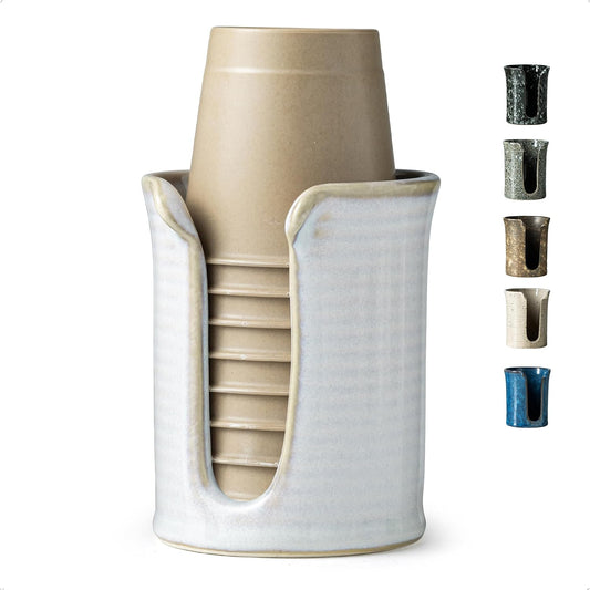 Bathroom Cup Dispenser 3 OZ Cup Holder for Dixie Cup, Cream White