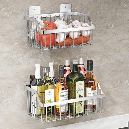 SUS304 Stainless Steel Hanging Storage Baskets Organizer Wall Mount, Metal Wire Storage Bin Rack for Kitchen Bathroom Shower Spice Shelf,L 9.84 Inch