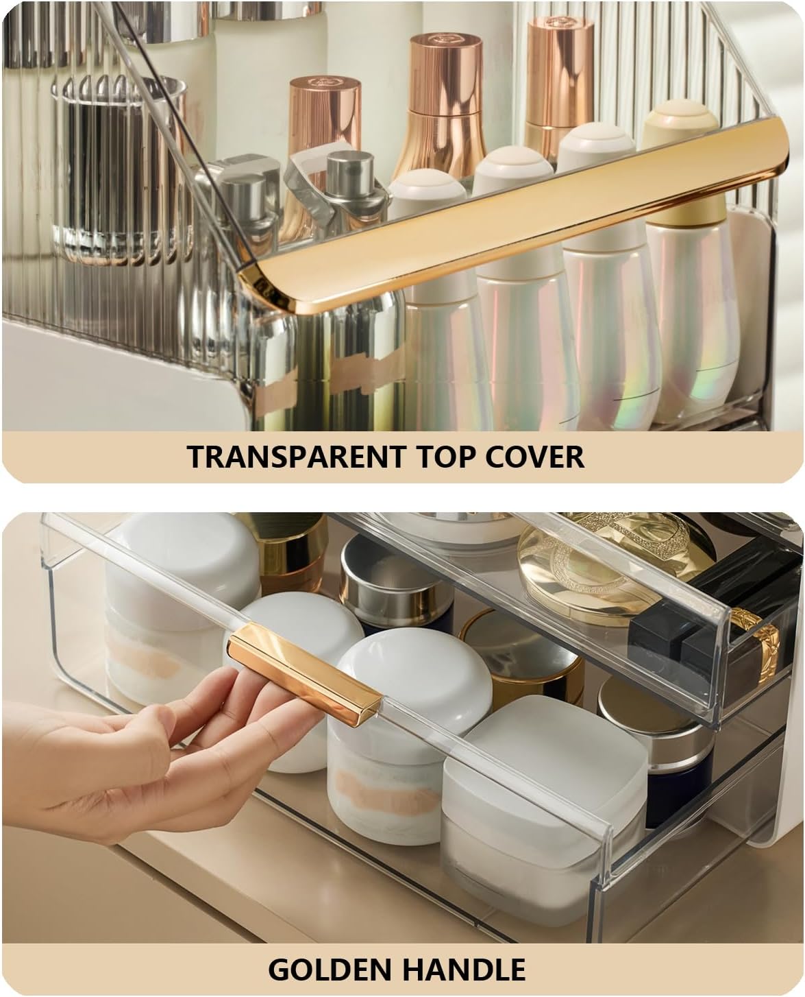 Omeily Makeup Organizer Countertop Vanity Cosmetic Skincares Organizer