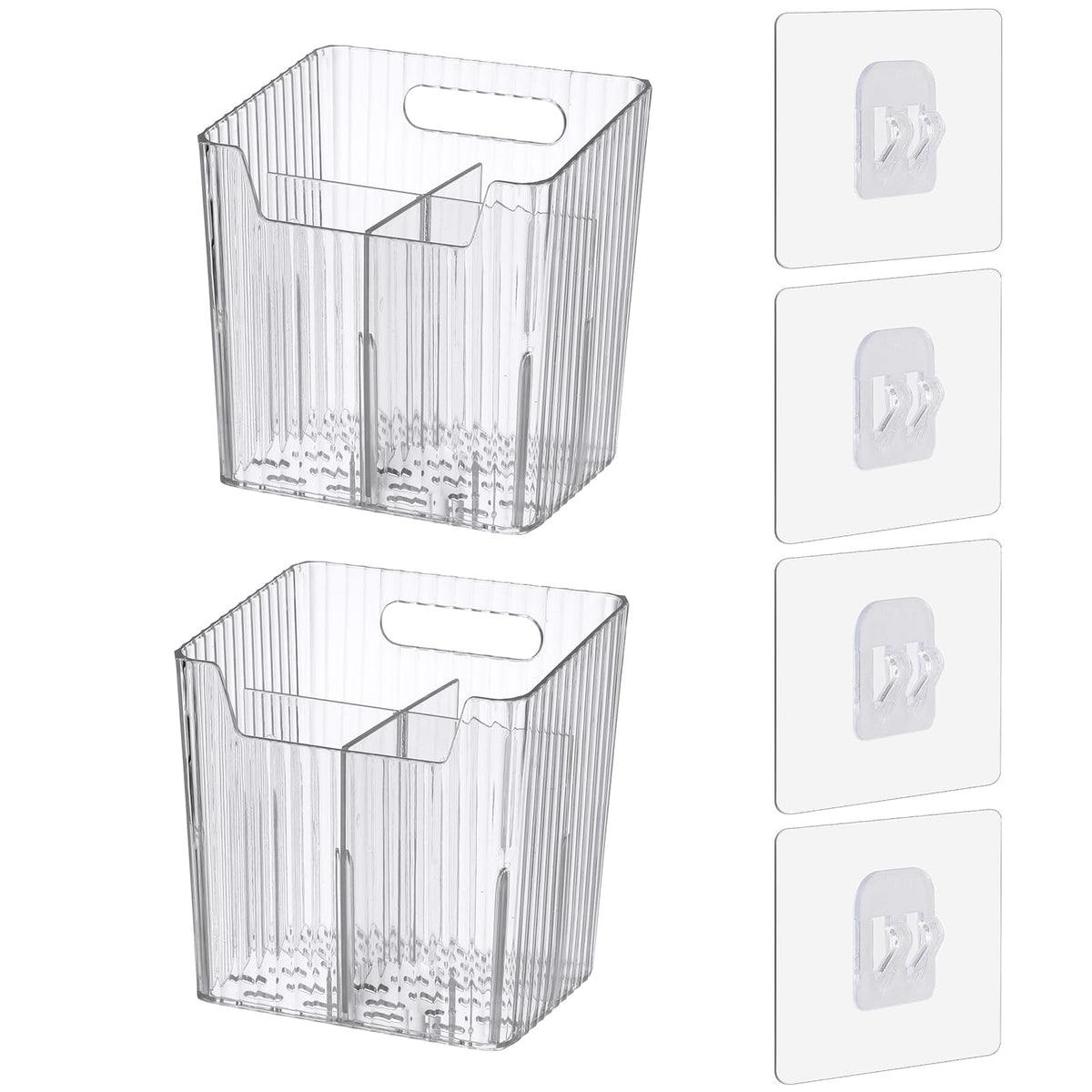 Lae Nuvole Adhesive Cabinet Door Organizer, 2 Pack Wall Shower Caddy, Clear