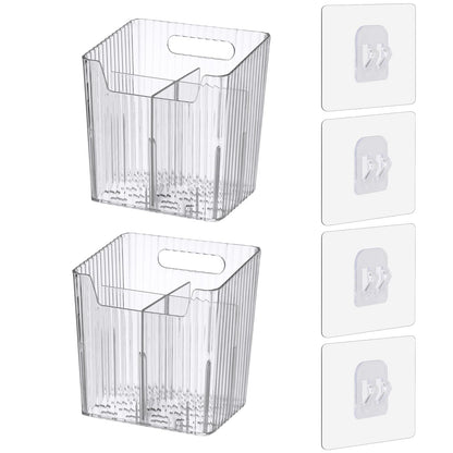 Lae Nuvole Adhesive Cabinet Door Organizer, 2 Pack Wall Shower Caddy, Clear