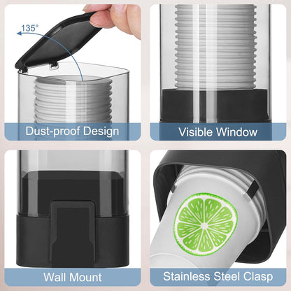 Cup Dispenser, Pull Type Wall Mount Cup Holder for Water Cooler