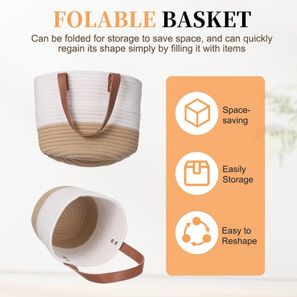 uxcell Small Wall Hanging Basket, Cotton Rope Hanging Basket